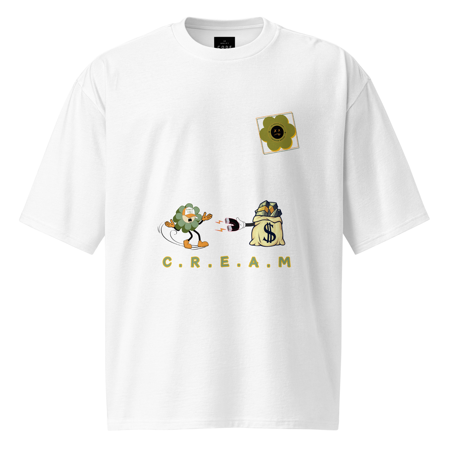 Unisex Oversized ''C.R.E.A.M'' heavyweight t-shirt