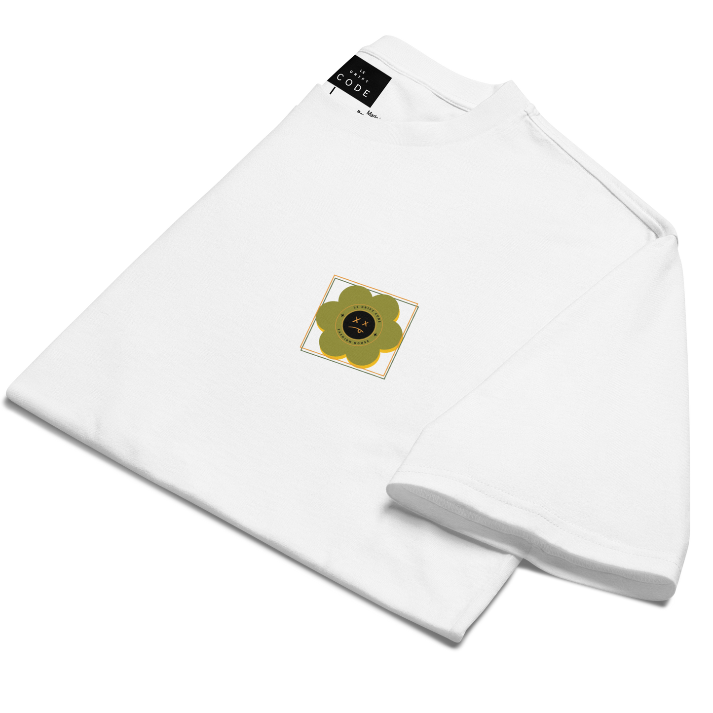 Oversized LDCFH Khaki flower logo t-shirt