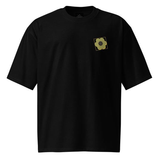 Oversized LDCFH Khaki flower logo t-shirt