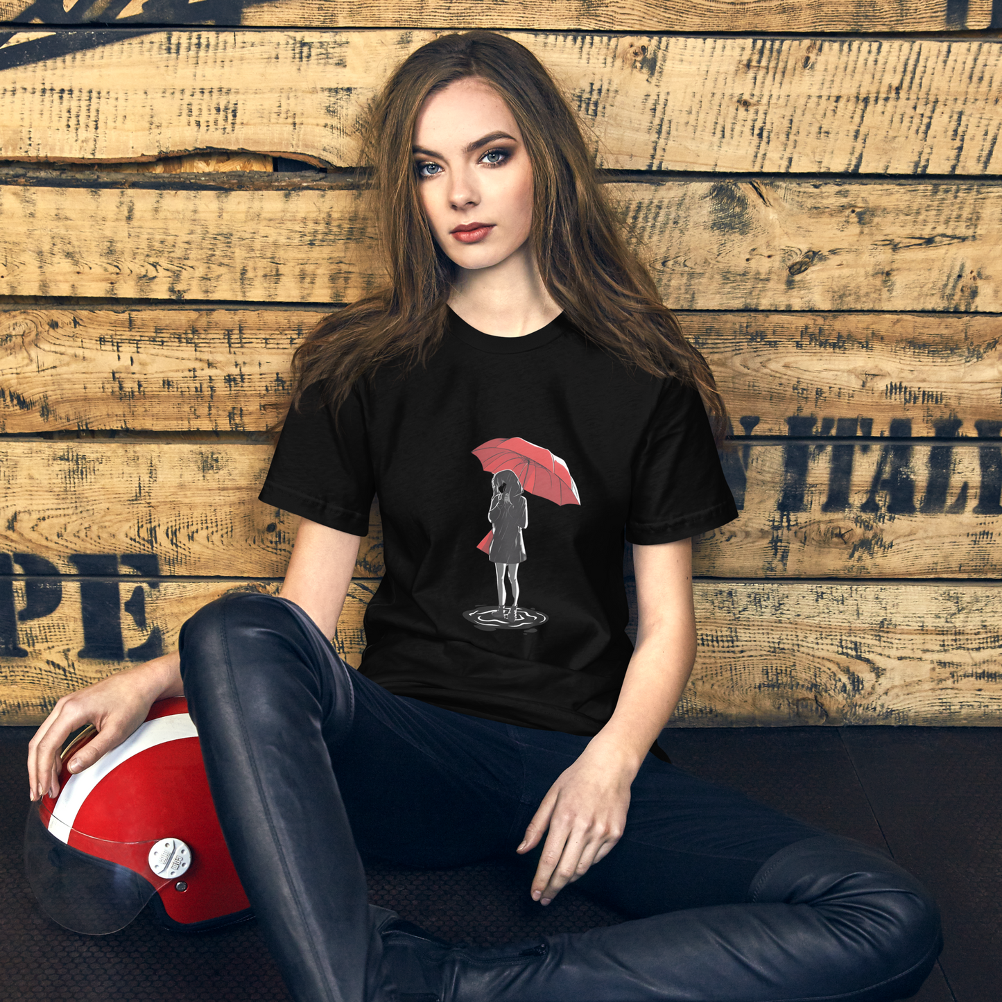 ''Red Umbrella Lady'' T-shirt