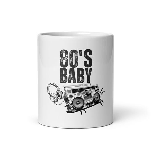 Mug blanc brillant ''80's Baby''